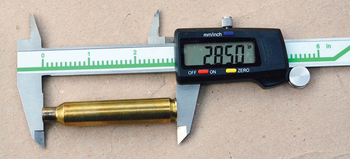 Maximum case length is 2.850 inches.